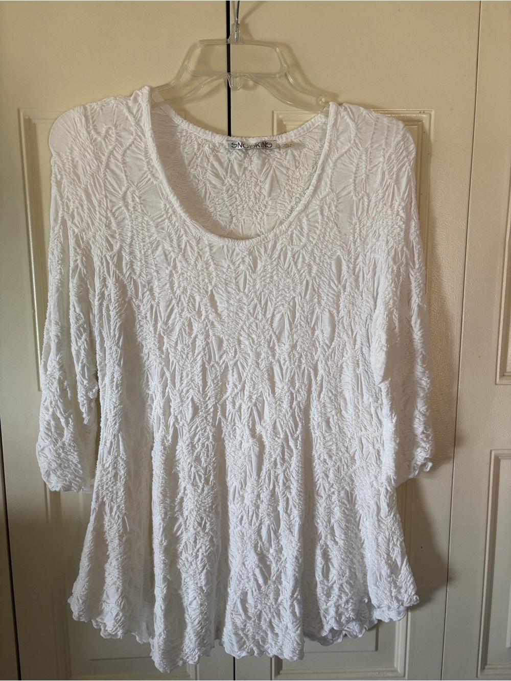 Snoskins Boho Cottagecore Scalloped Hem Top Feminine Romantic Textured StretchXL